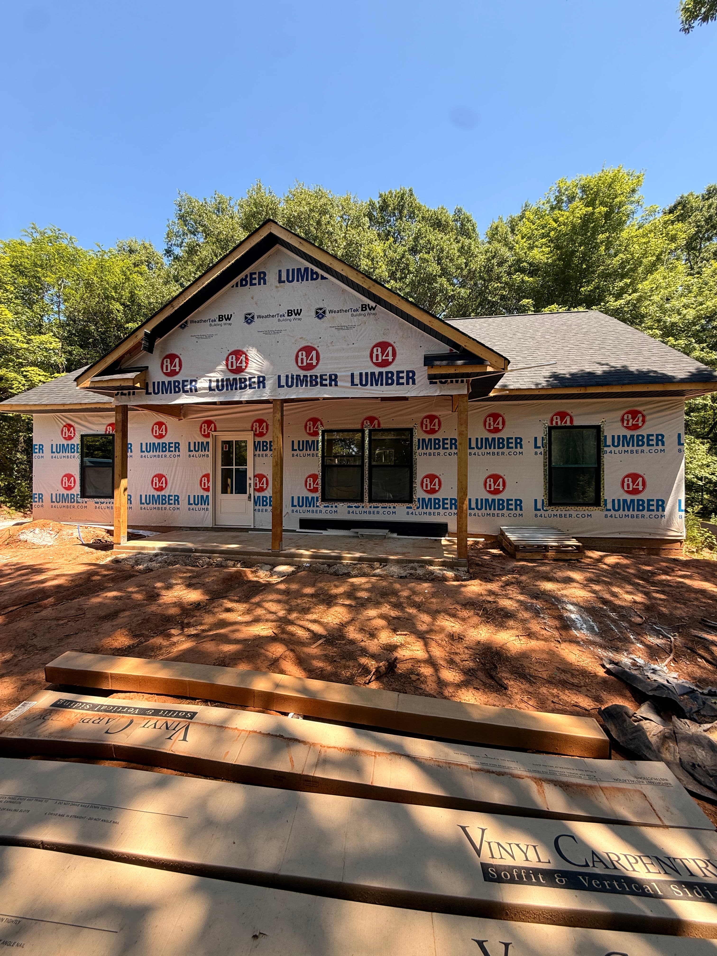 Project New Construction Build in Progress - Framing to Exterior Siding image